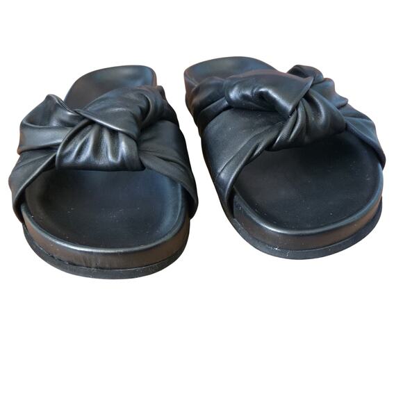Jenni Kayne Leather Knot Sandal Slides in Black‎ Size 10 US EU 40 - Picture 2 of 8